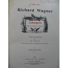 WAGNER Richard Lohengrin Opéra Piano Chant XIXe