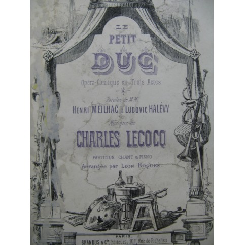 LECOCQ Charles Le Petit Duc Opera Chant Piano XIXe