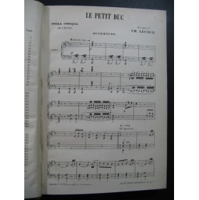 LECOCQ Charles Le Petit Duc Opera Chant Piano XIXe