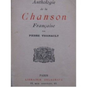 VRIGNAULT Pierre Anthologie de la Chanson Française 1931