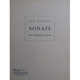 DRESDEN Sem Sonate Piano Violoncelle 1922