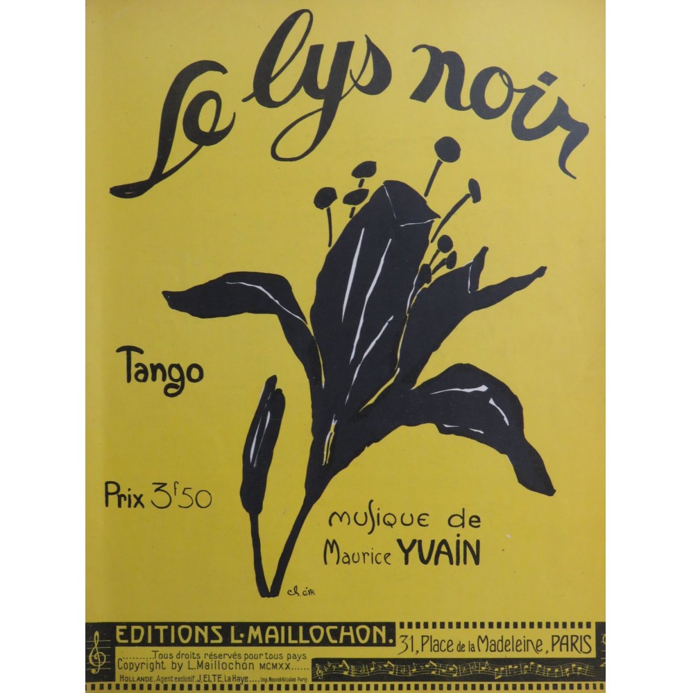 YVAIN Maurice Le Lys Noir Piano 1920