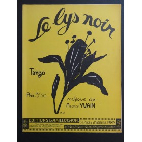 YVAIN Maurice Le Lys Noir Piano 1920