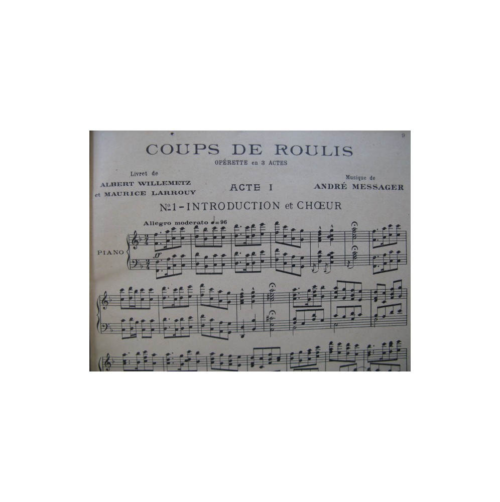 MESSAGER André Coups de Roulis Opérette Piano Chant 1928