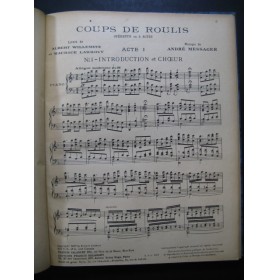 MESSAGER André Coups de Roulis Opera Piano Chant 1928