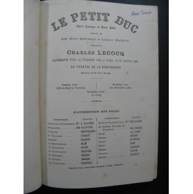 LECOCQ Charles Le Petit Duc Opera XIXe
