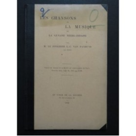 VAN PANHUYS Les Chansons et la Musique de La Guyane Néerlandaise 1912