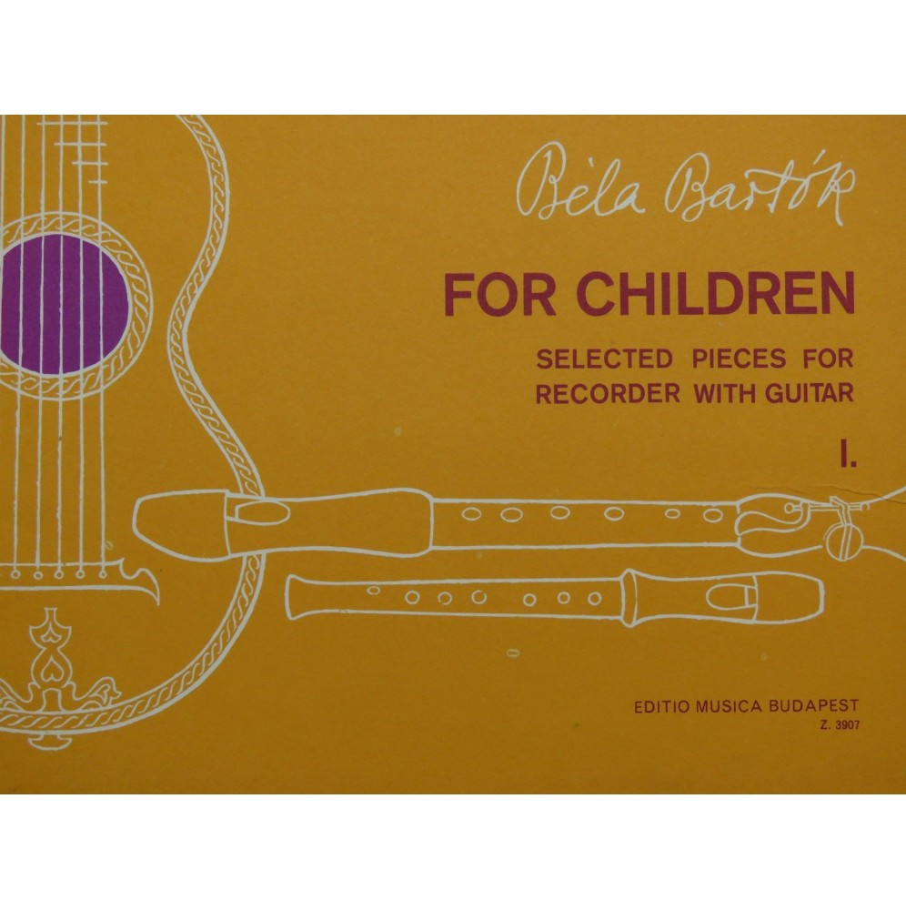 BARTOK Béla For Children No 1 16 pièces Flûte à bec Guitare 1961
