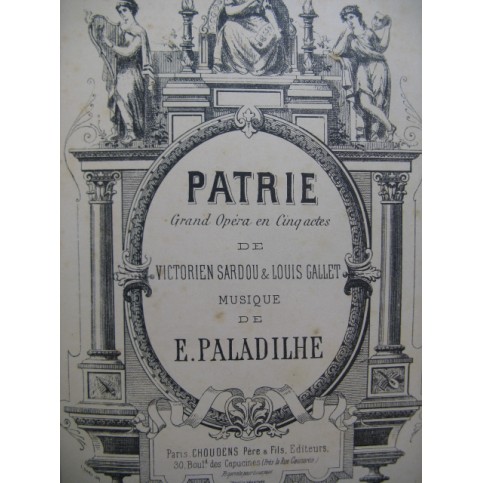 PALADILHE E. Patrie SAINT-SAËNS C. Ascanio Opera Piano solo XIXe