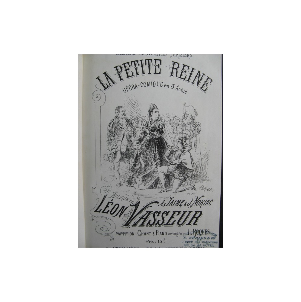 VASSEUR Léon La Petite Reine Opera 1873