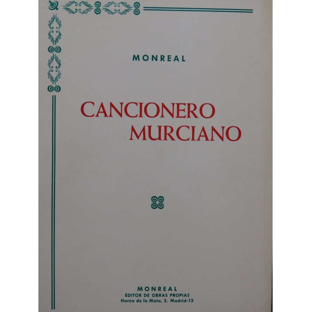 MONREAL Cancionero Murciano Piano Percussions 1968