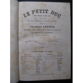 LECOCQ Charles Le Petit Duc Opera ca1878