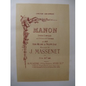 MASSENET Jules Manon Opéra XIXe