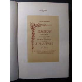 MASSENET Jules Manon Opéra XIXe
