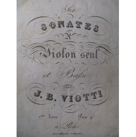 VIOTTI J. B. 6 Sonates 2e Livre Violon Basse XVIIIe
