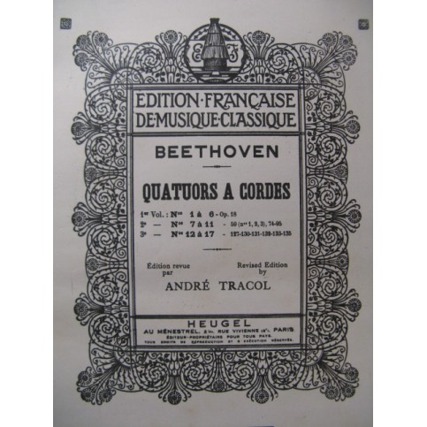 BEETHOVEN Quatuors à cordes 12 à 17 2e Violon