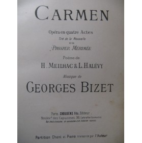 BIZET Georges Carmen Opéra Chant Piano ca1890