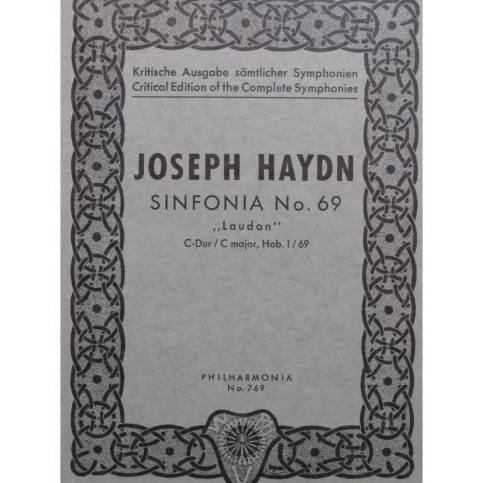 HAYDN Joseph Symphonie n° 69 Orchestre