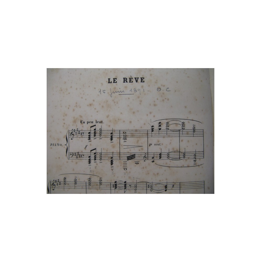 BRUNEAU Alfred Le Rêve Opera Chant Piano ca1890