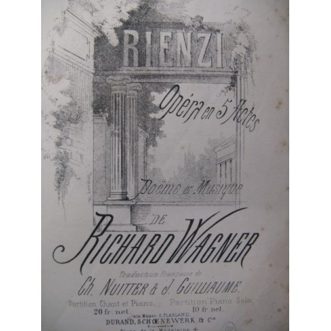 WAGNER Richard Rienzi Opera ca1870