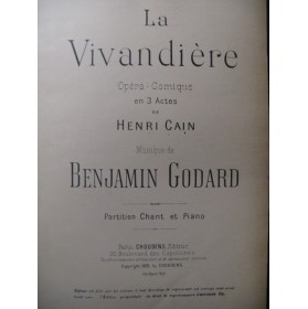 GODARD Benjamin La Vivandière Opera 1895