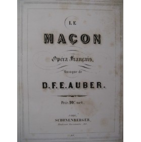 AUBER D. F. E. Le Maçon Opera ca1875