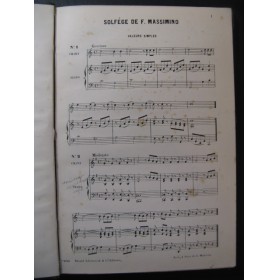 MASSIMINO F. Solfège Chant Piano ca1880