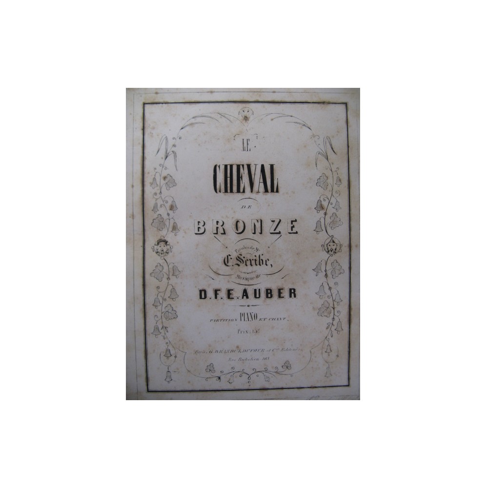 AUBER D. F. E. Le Cheval de Bronze Opera ca1855