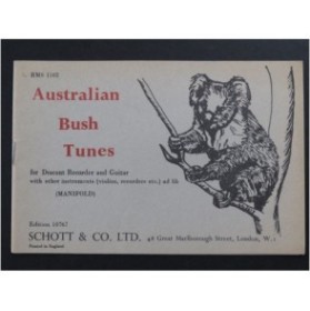 Australian Bush Tunes 13 pièces Flûte à bec Guitare 1962