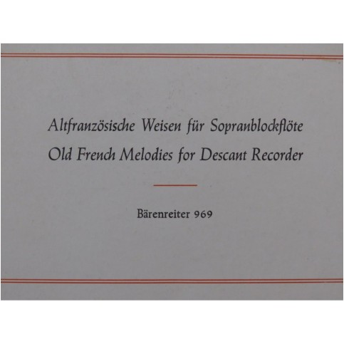 Old French Melodies Descant Recorder Flûte à bec 1976