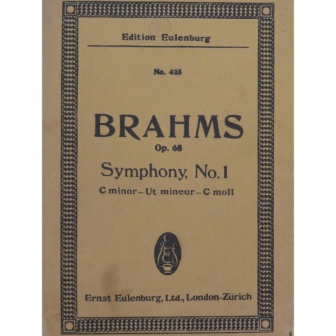 BRAHMS Johannes Symphonie No 1 op 68 Orchestre