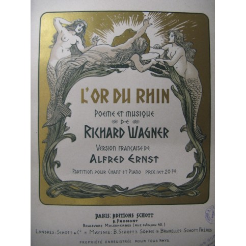 WAGNER Richard L'Or du Rhin Opéra 1898