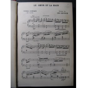 LECOCQ Charles Le Coeur et la Main Opera XIXe