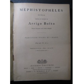 BOÏTO Arrigo Méphistophélès Opera 1883