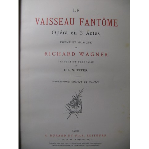 WAGNER Richard Le Vaisseau Fantôme Opéra XIXe