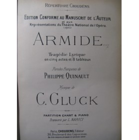 GLUCK C. W. Armide Opera 1905