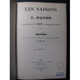 HAYDN Joseph Les Saisons Opéra 1862
