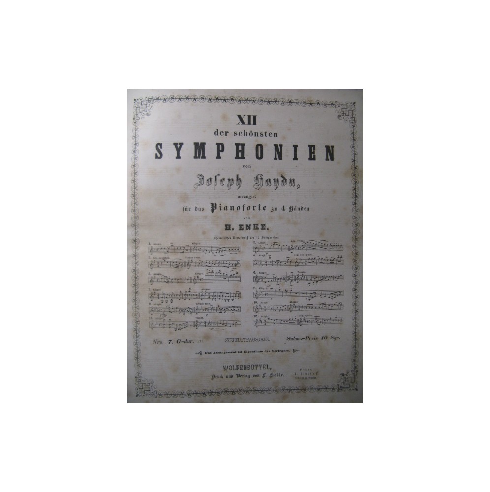 HAYDN Joseph Symphonien Piano 4 mains XIXe
