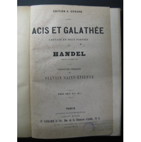 HAENDEL G. F. Acis et Galathée Chant Piano 1866