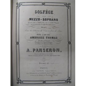 PANSERON A. Solfège pour Mezzo-Soprano Chant Piano ca1860