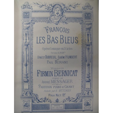 BERNICAT Firmin François les Bas Bleus Opera 1883