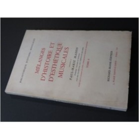 Mélanges d'Histoire et d'Esthétique Musicales Tome 2 1955