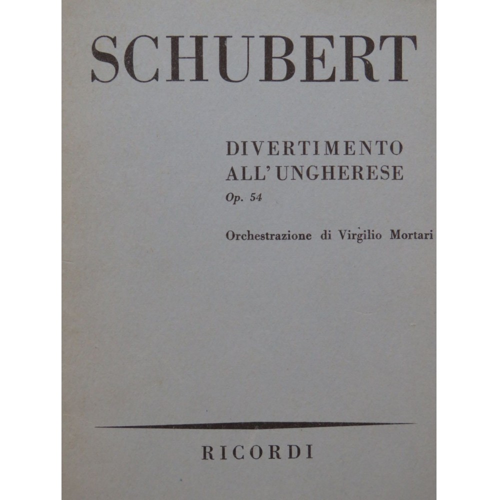 SCHUBERT Franz Divertimento All'Ungherese Orchestre 1955