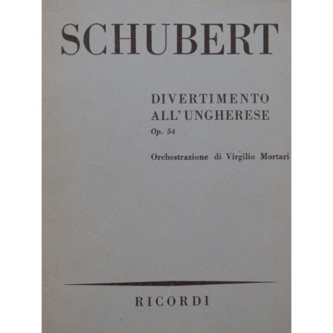 SCHUBERT Franz Divertimento All'Ungherese Orchestre 1955