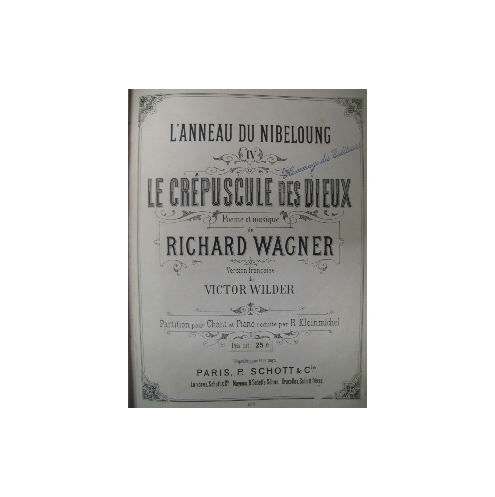 WAGNER Richard Le Crépuscule des Dieux Opéra 1893