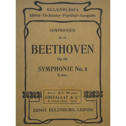 BEETHOVEN Symphonie No 4 Orchestre