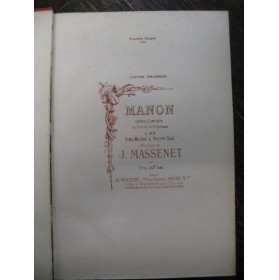 MASSENET Jules Manon 1891 Opéra