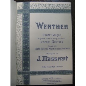 MASSENET Jules Werther 1892 Opéra 1892