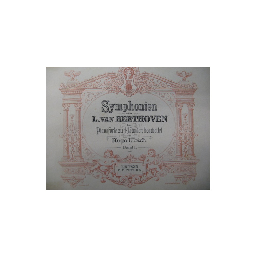 BEETHOVEN Symphonien Piano 4 mains 1880
