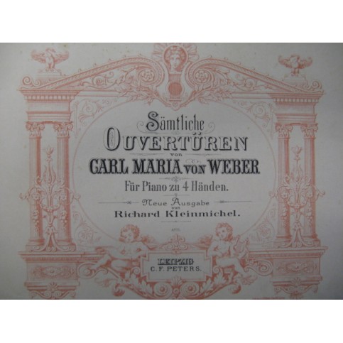 WEBER Carl Maria Ouvertures Piano 4 mains 1900